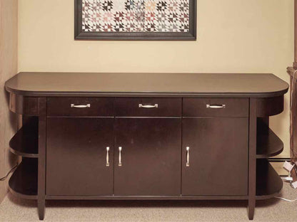 Arhaus Espresso Finish 3 Drawer, 3 Door, 10 Shelf Sideboard