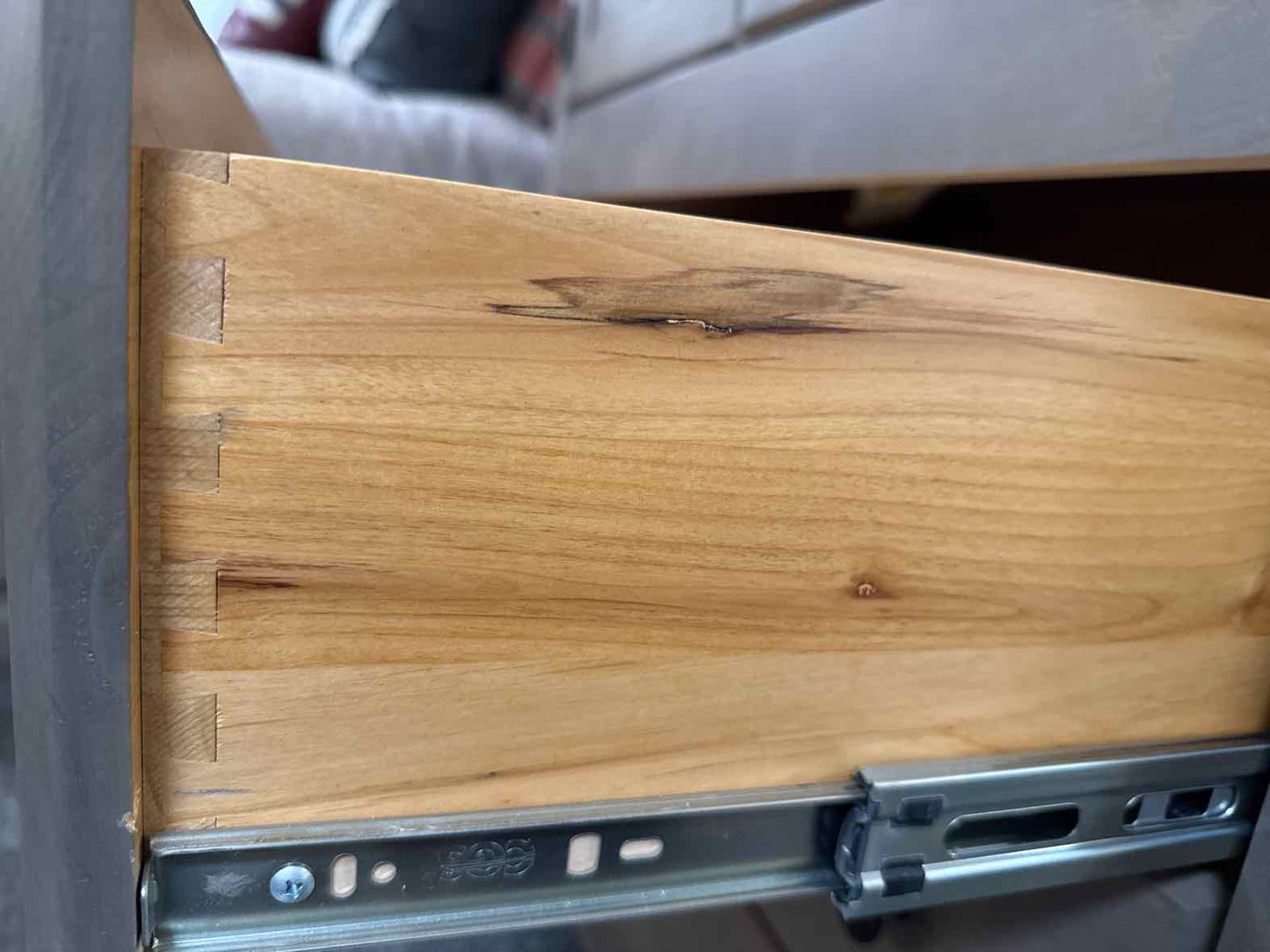 Three Drawer Two Shelf Washed Grey Armoire