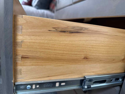 Three Drawer Two Shelf Washed Grey Armoire