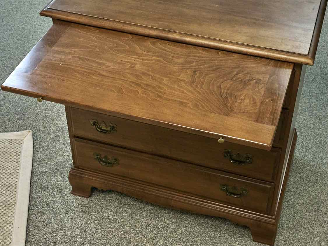Heywood Wakefield Rock Maple 4 Drawer Accent Chest with Pull Out Shelf