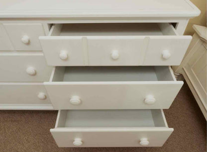 Ragazzi White Finish 6 Drawer Dresser with Wood Knobs