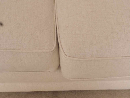 Ethan Allen 'Bennett' Ivory Vintage Linen 2 Cushion & Chaise Sectional