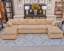 Duralee Tufted Three Piece Sectional in Golden Wheat Upholstery