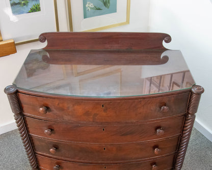 Crotch Mahogany "Sheraton Style" 4 Drawer Chest