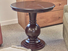 Powell Pedestal Side Table in Espresso Finish