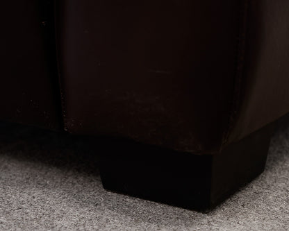 Brown Leather Track Arm Chair