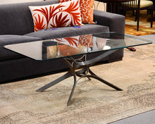 Roger Sprunger Glass and Bronze Cocktail Table