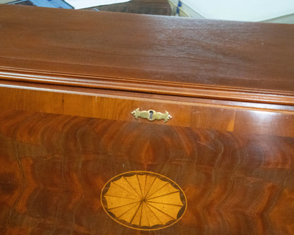 Inlaid Mahogany Drop Front Secretary Desk