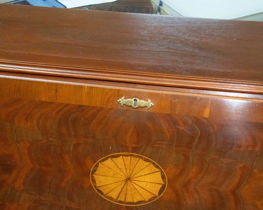 Inlaid Mahogany Drop Front Secretary Desk
