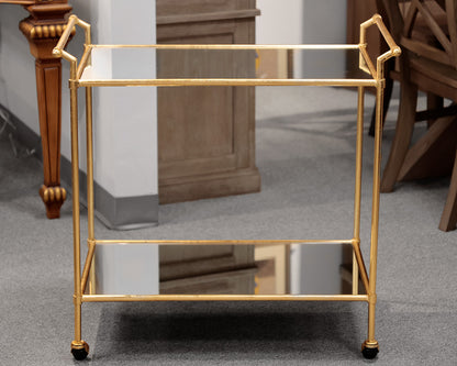 Brass Mirrored Bar Cart