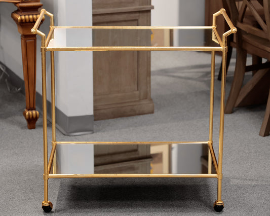 Brass Mirrored Bar Cart