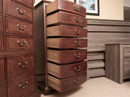 Ethan Allen Mahogany 7 Drawer  Lingerie Chest with Brass Chippendale Handles