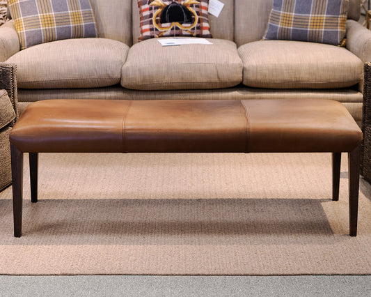 Brown Leather Bench
