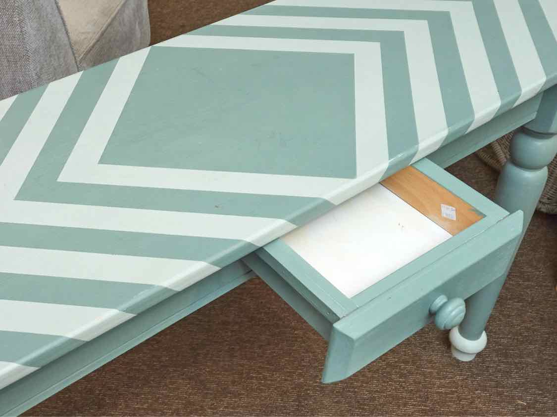 Custom Handpainted 1 Drawer Turned Legs Console