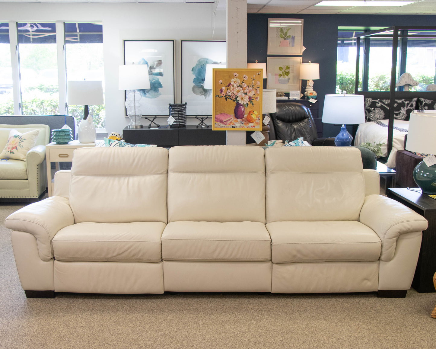 Natuzzi Three Seat Power Reclining Sofa