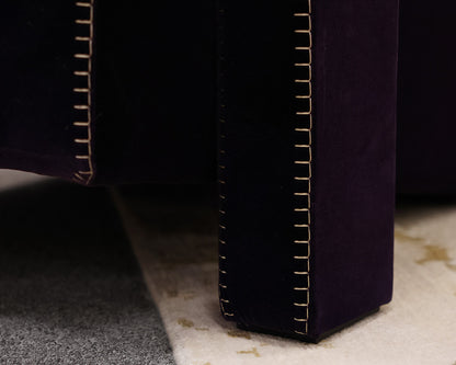 Pair of Cassina Utrecht Armchairs in Purple Velvet with Blanket Stitching
