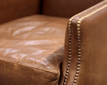 Leather Chair and Ottoman