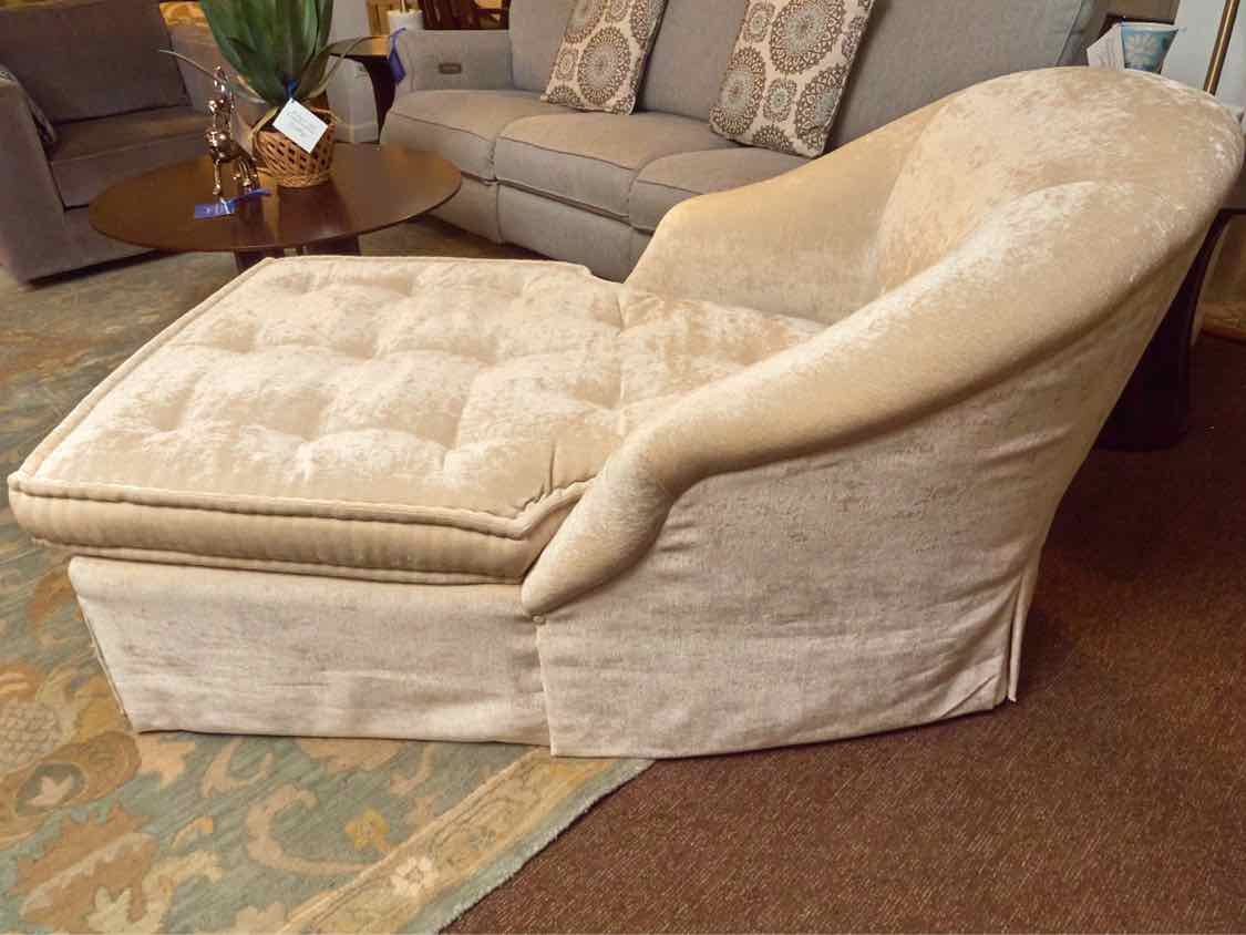 Custom Upholstered In 'Champagne Ivory' Chaise