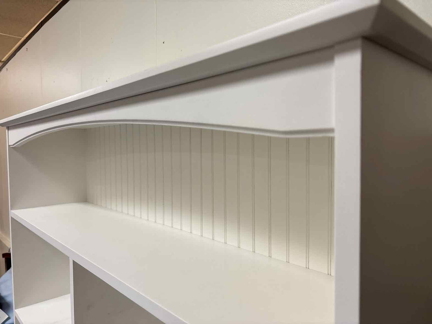 White Beadboard Desk with Hutch