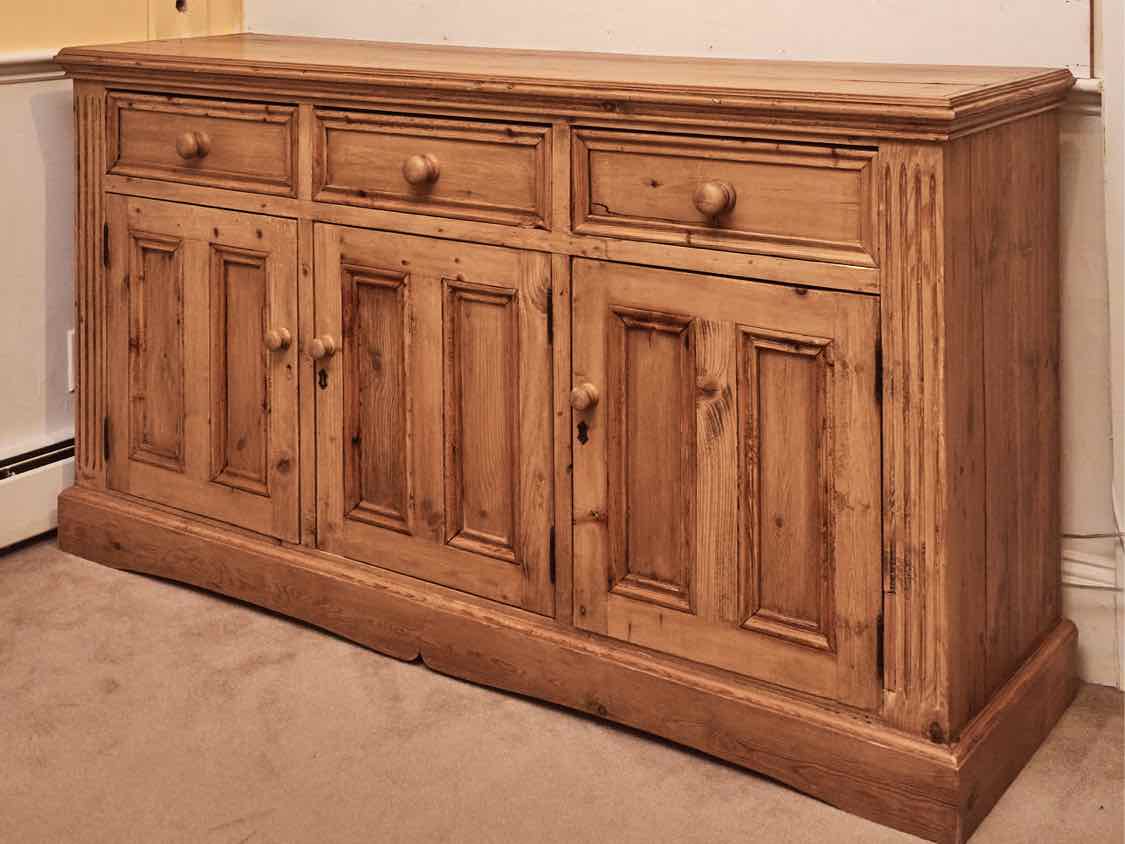Solid Pine 3 Drawer & 3 Panel  Door Sideboard