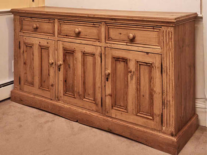 Solid Pine 3 Drawer & 3 Panel  Door Sideboard
