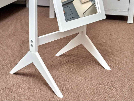 White Finish Cheval Mirror