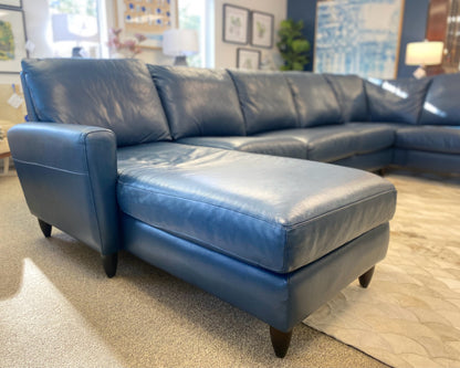 American Leather 3 Piece 'Bennett' Sectional with LAF Chaise in Marina Leather