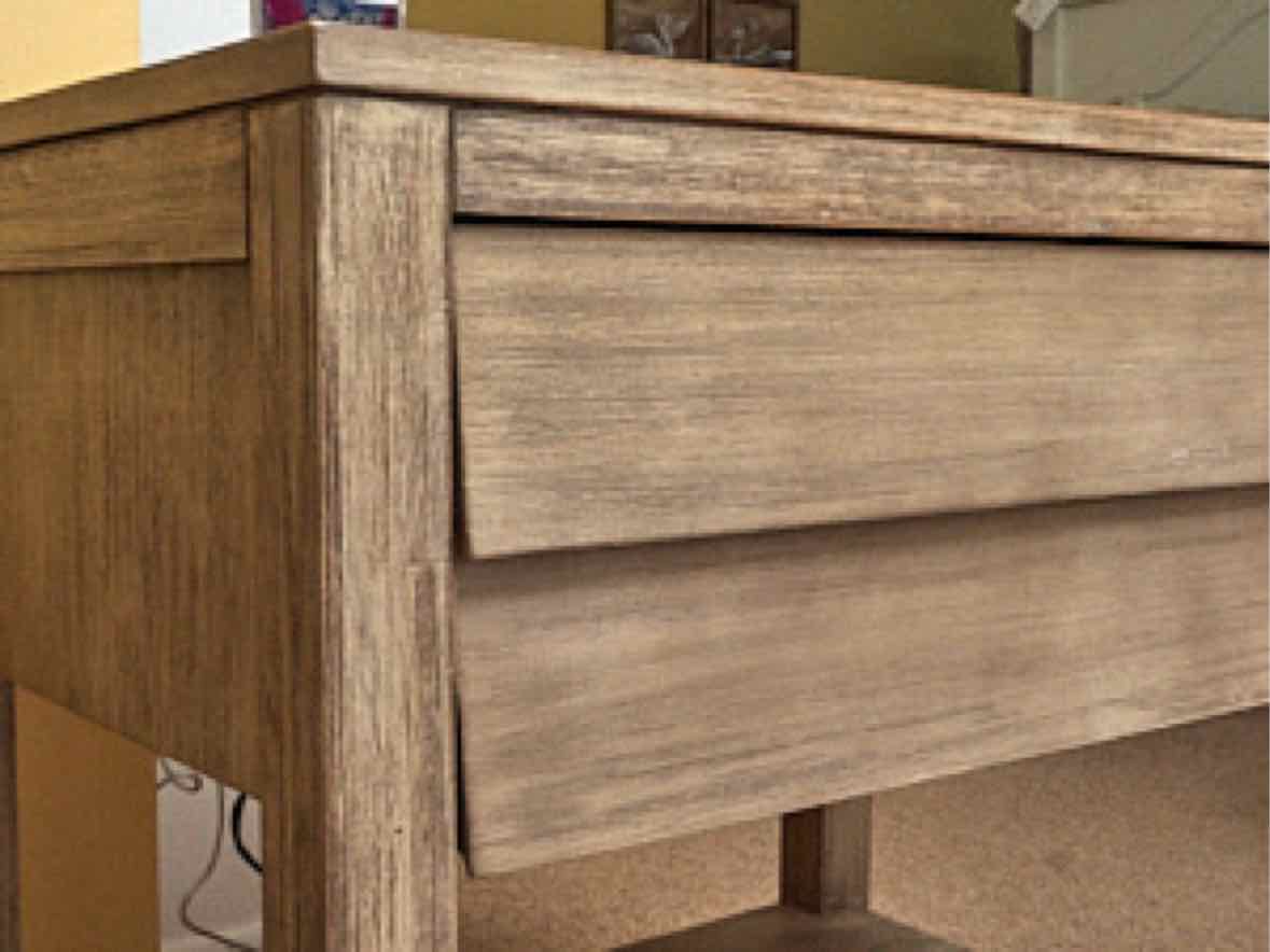 Pair Of Driftwood Finish 1 Drawer & Lower Shelf Nightstands