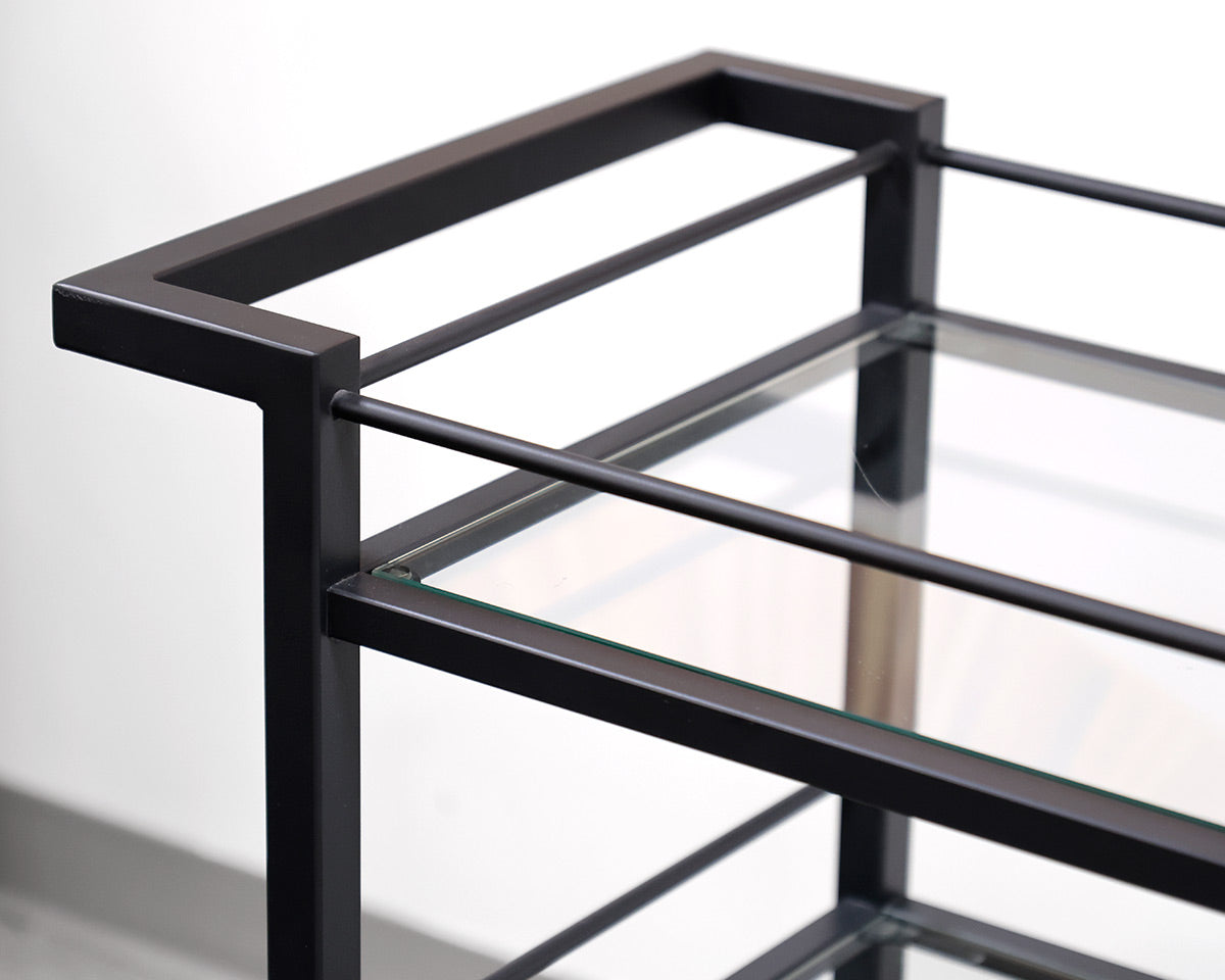 Angular Matte Black Bar Cart