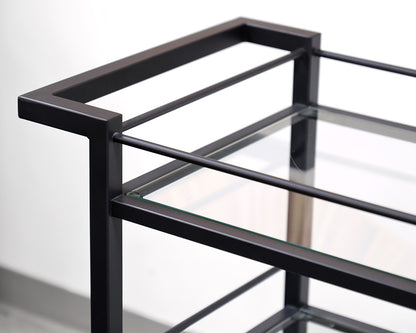 Angular Matte Black Bar Cart