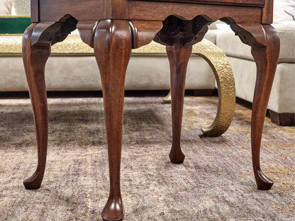 Pair of Mahogany Queen Anne Style 1 Drawer Nightstands