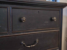 Stanley Black Distressed Finish 9 Drawer Dresser