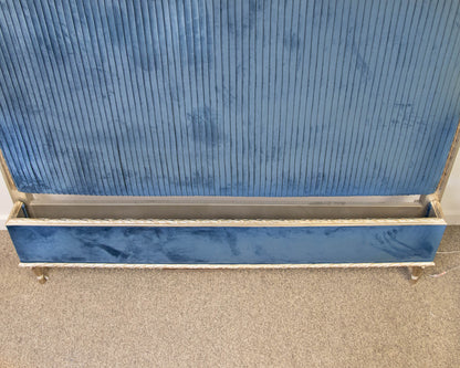 Caracole 'Composition's' Peacock Blue Velvet Upholstered Platform Queen Bed