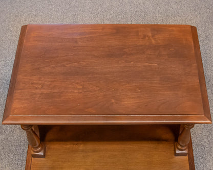 Pair of Cherry Wood 1 Drawer Nightstands with Open Storage