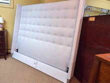 Ethan Allen White Linen Upholstered King Bed