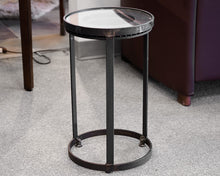 Round Black Metal Accent Drink Table