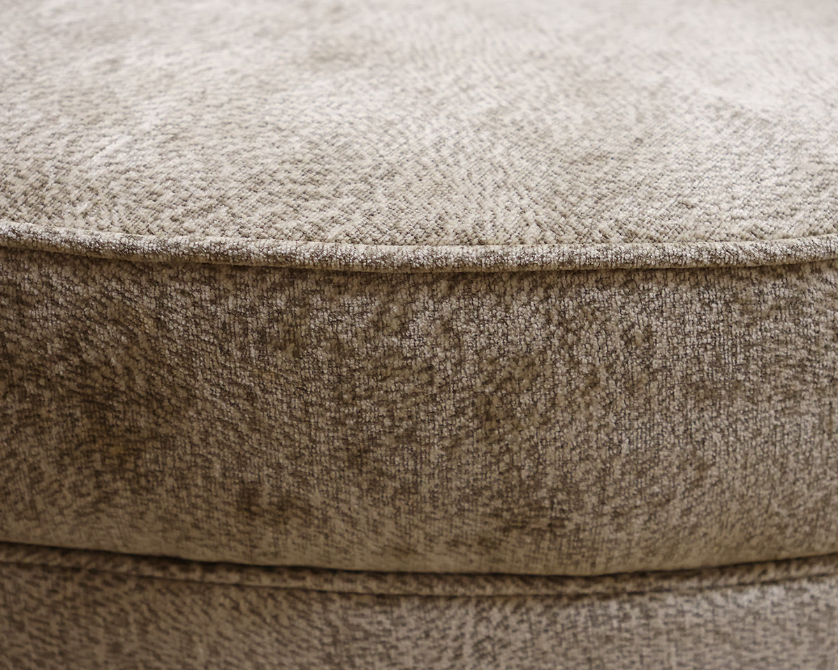 Circle Furniture Gray Chenille Oval Ottoman