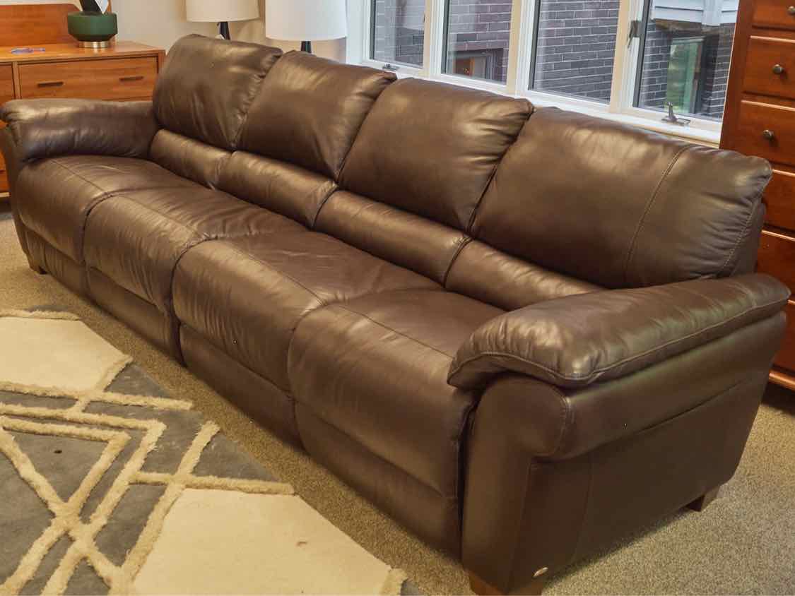 Italsofa Chocolate Brown Sofa with 2 Reclining Seats