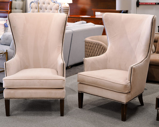 Pair of Bassett 'Whitney' Wing Back Accent Chairs