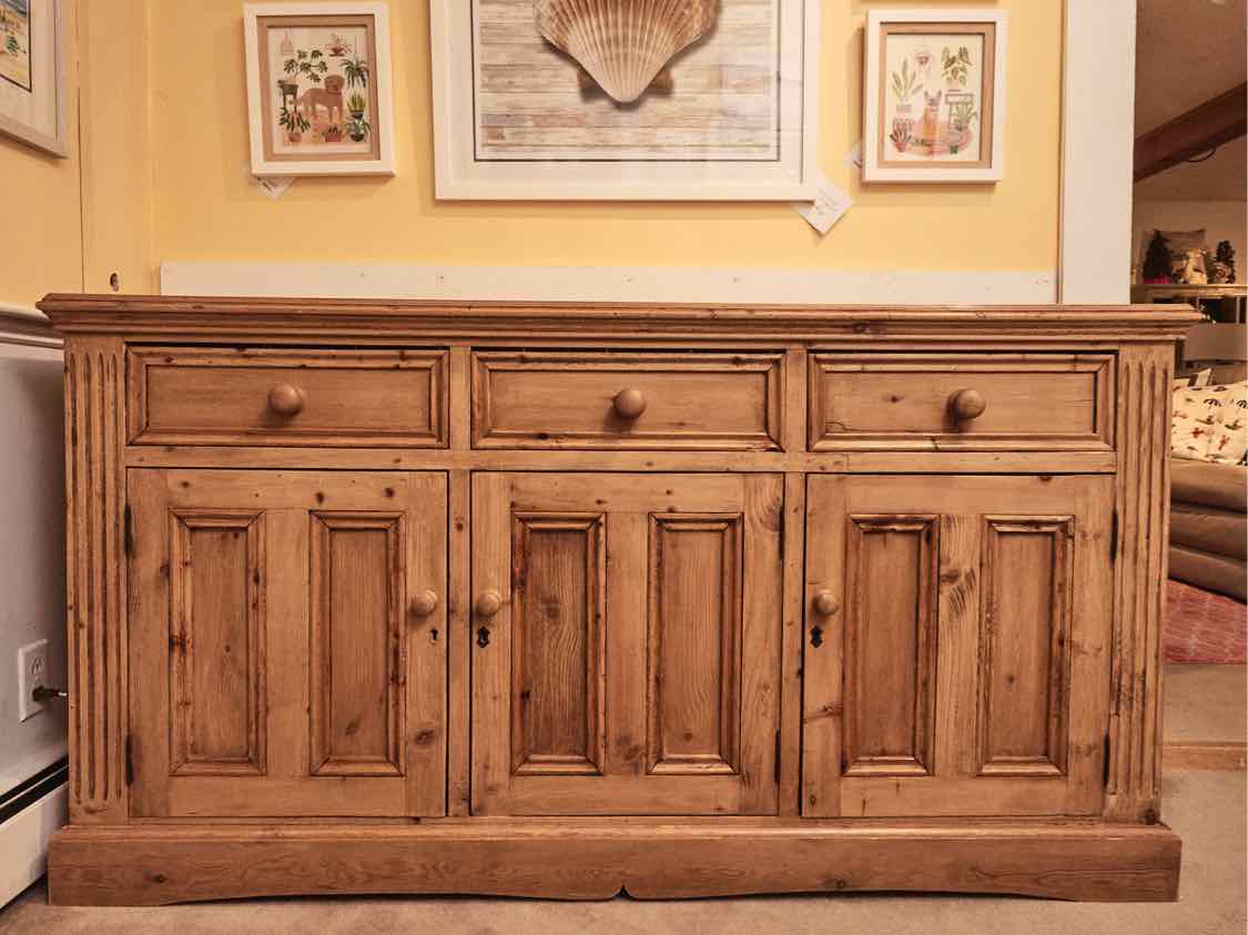 Solid Pine 3 Drawer & 3 Panel  Door Sideboard