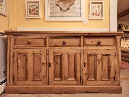 Solid Pine 3 Drawer & 3 Panel  Door Sideboard