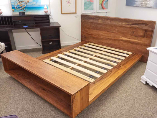 Crate & Barrel Mango Wood Queen Platform Bed