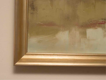 'Midday Marsh' Textured Print On Canvas In Gold Silver Tint Ftame