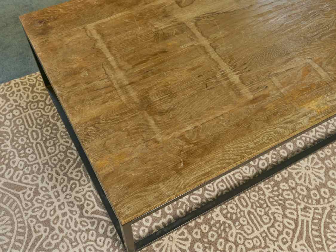 'Bowen' White Oak Cocktail Table with Steel Base