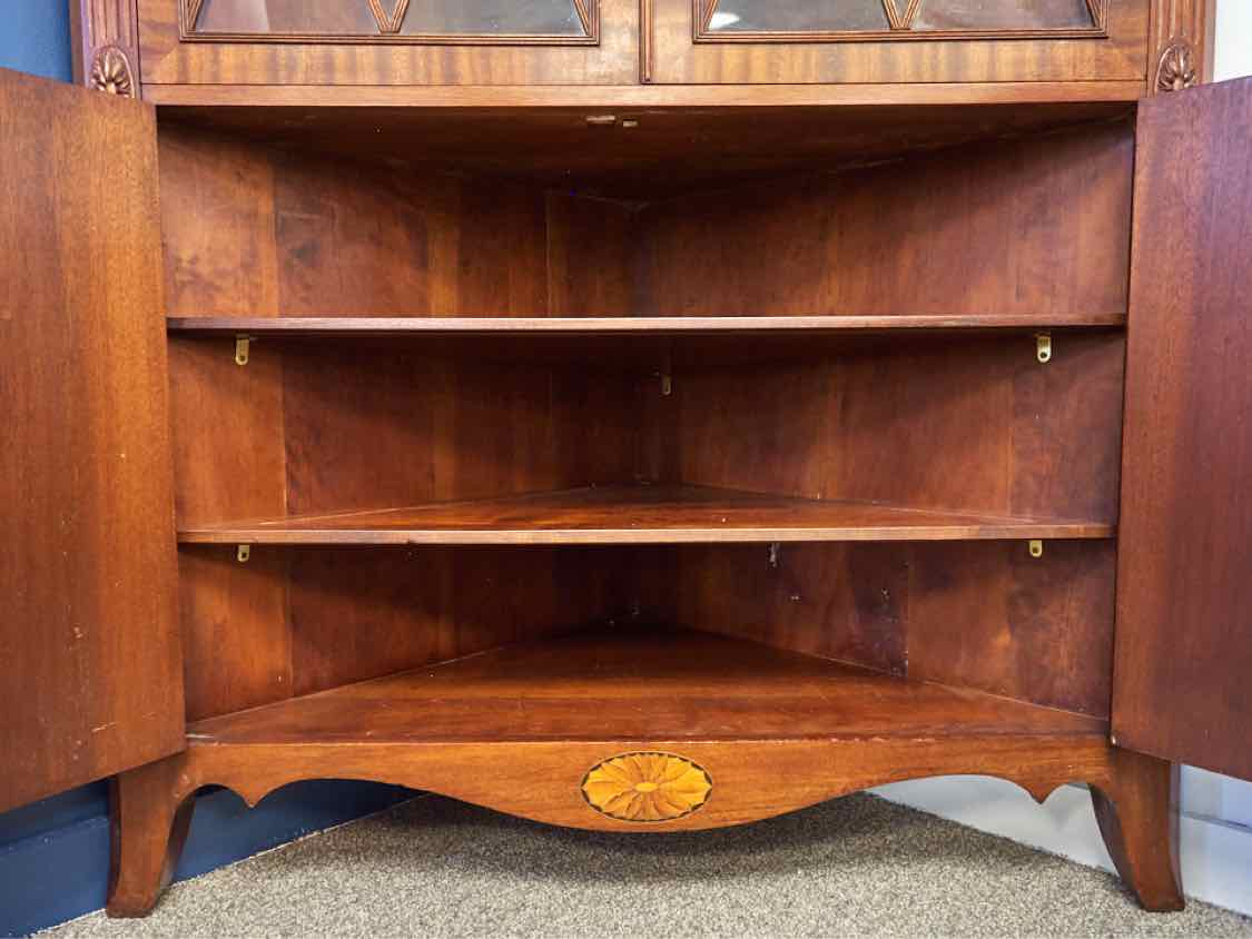 Inalid Mahogany Four Door Corner Cabinet