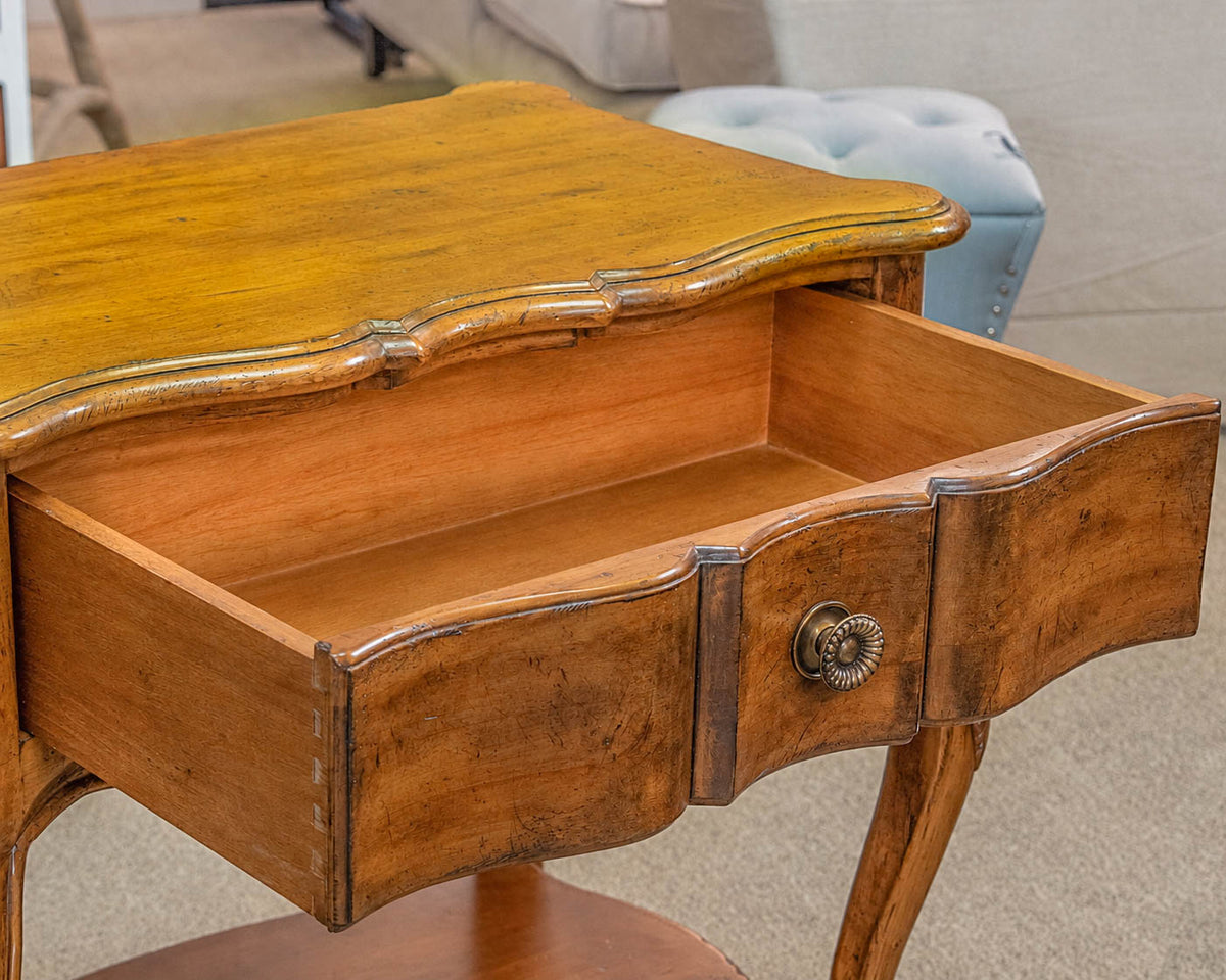 Drexel French Provincial Side Table in Pecan Finish