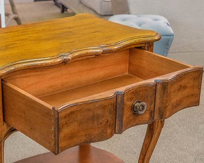 Drexel French Provincial Side Table in Pecan Finish