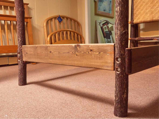 Solid Hickory Rustic Canopy  Twin Bed