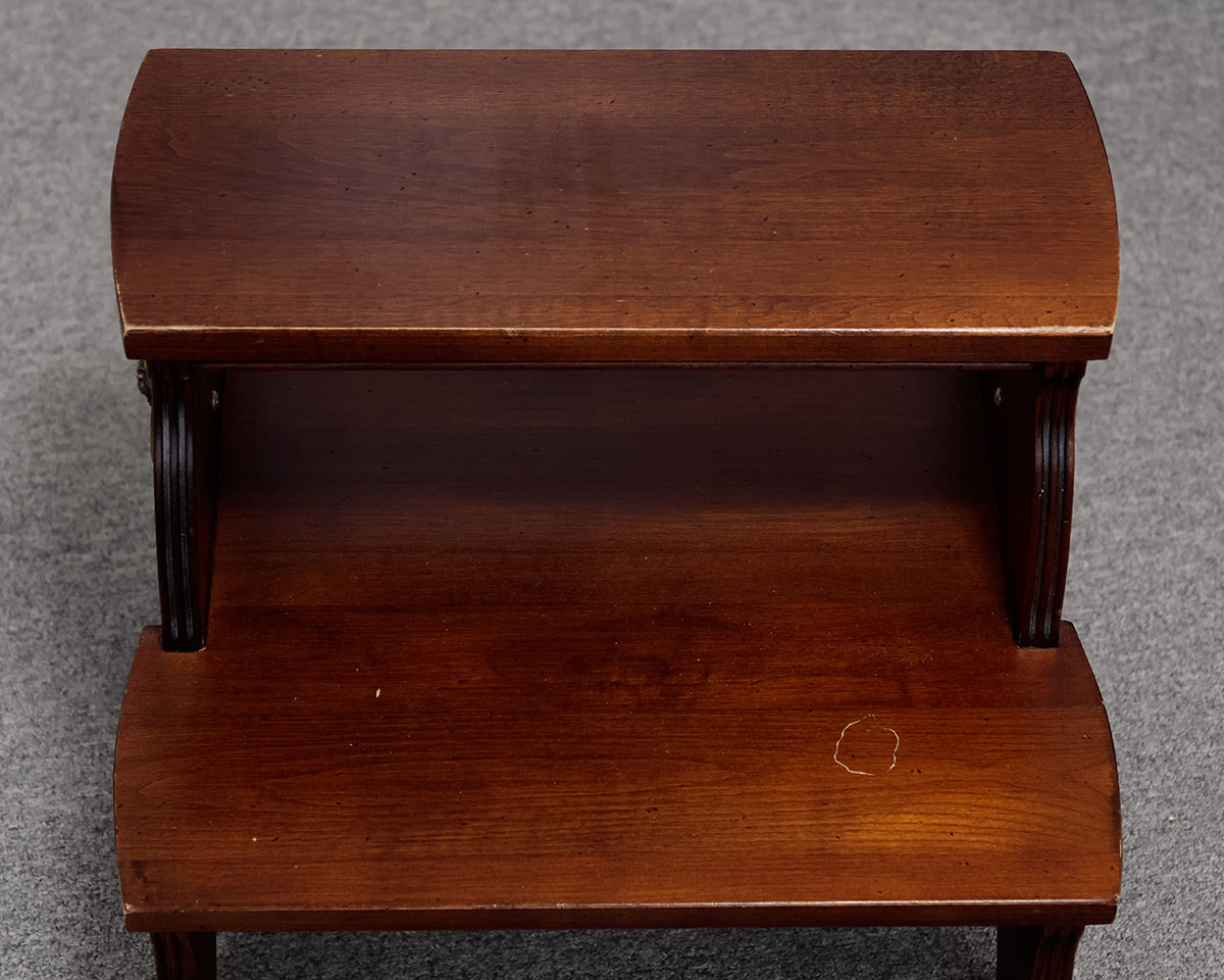 Vintage Ethan Allen Georgian Court Chippendale Style Bed Step Stool