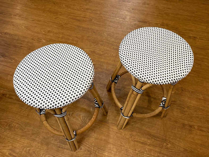 Pair of Serena & Lily 'Riviera' Backless  Counter Stools